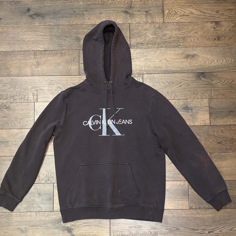 Calvin Klein Jeans Black Hoodie with Silver CK Logo